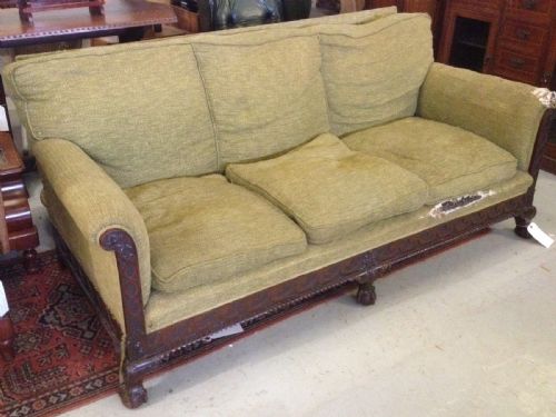 Victorian Country House Style 3 Seater Sofa in Need of Reupholstery