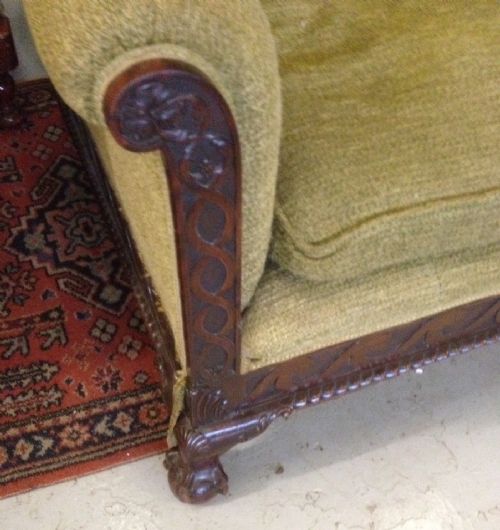 fig 1. Victorian country house style 3 seater sofa in need of reupholstery