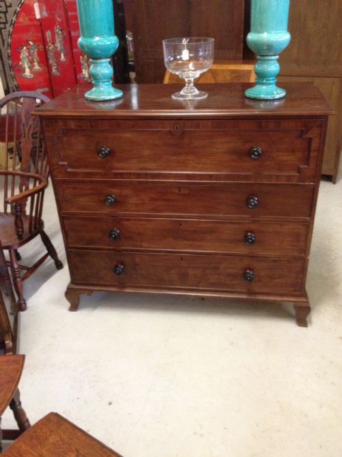 fig 1. Victorian mahogany four height chest of drawers