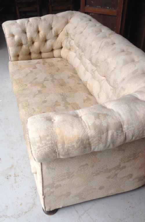 fig 1. Deep buttoned Victorian chesterfield three seater sofa for reupholstery