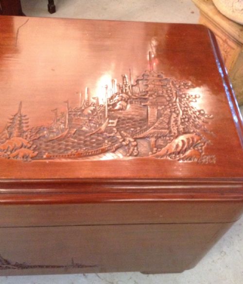 fig 1. Camphorwood chest with interior tray circa 1920