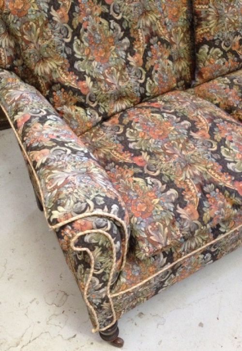 fig 1. Victorian two seater sofa on tuned legs Original casters