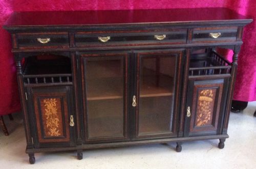 Arts and Crafts Ebonised and Inlaid Side Cabinet