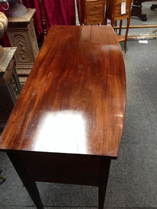 fig 1. Georgian mahogany bow fronted sideboard original knobs and key