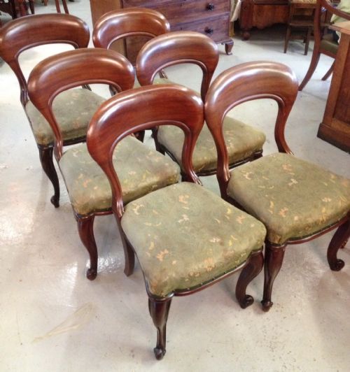 Set of Six Victorian Mahogany Dining Chairs - Superb Quality