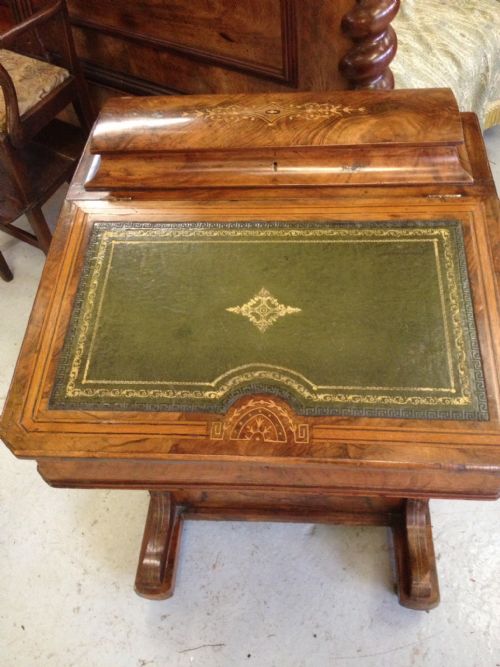 fig 1. Victorian walnut davenport desk with leather inset top