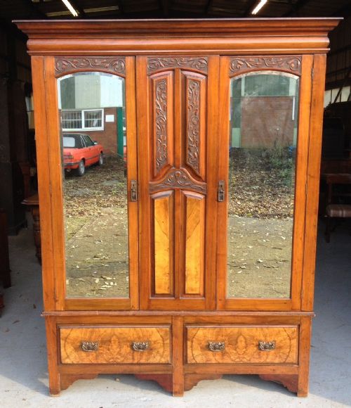 Victorian Walnut  Two Door Wardrobe