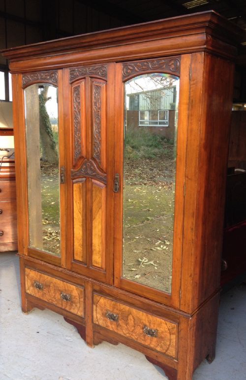 fig 1. Victorian walnut two door wardrobe