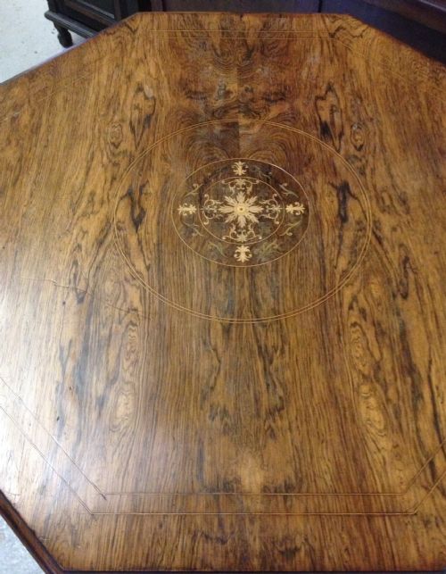 fig 1. Late Victorian inlaid rosewood centre table in original condition