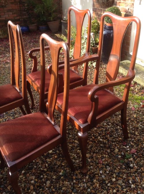 fig 2. Edwardian set of eight mahogany Queen Anne style dining chairs
