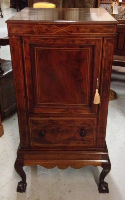 Inlaid Sheraton Revival Mahogany Safe Cupboard Circa 1890