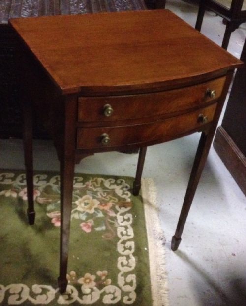 fig 1. Nineteenth century Sheraton revival mahogany two drawer side table