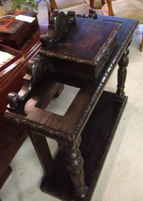 fig 1. Victorian carved oak (green man) stick stand circa 1880