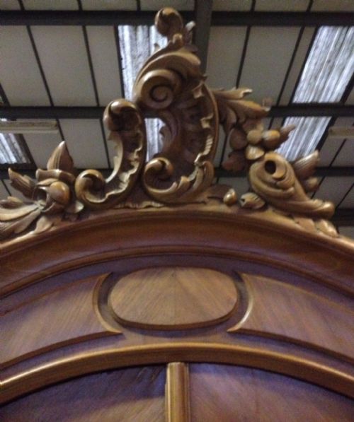 fig 1. Two door French Armoire with carved pediment in excellent condition