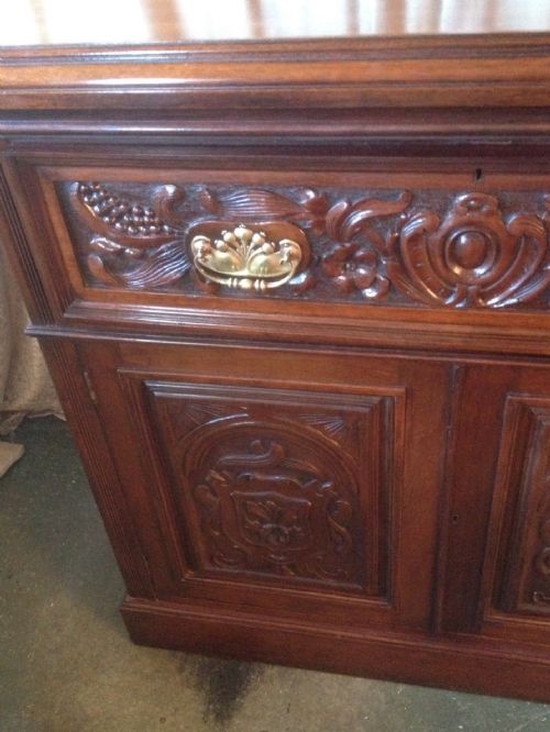fig 1. Victorian carved walnut secretaire circa 1880