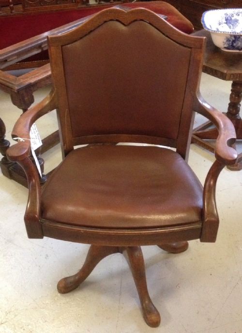 Swivel and Height Adjusting Desk Chair Circa 1920