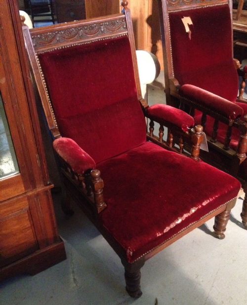 Victorian Ladies Armchair Walnut Frame in Need of Reupholstery