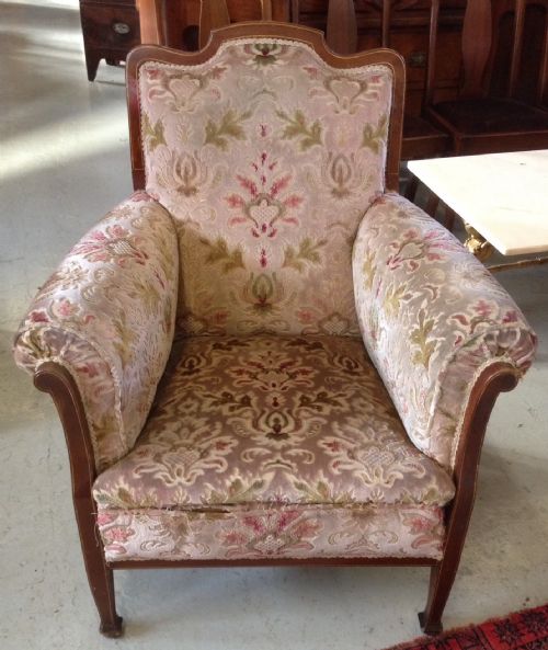 Late Victorian Mahogany Framed Armchair