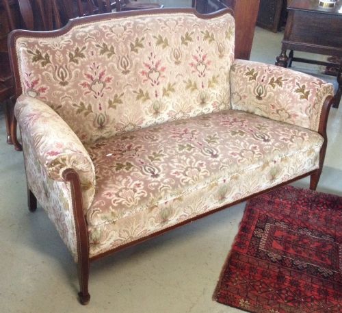Late Victorian Two Seater Mahogany Framed  Sofa