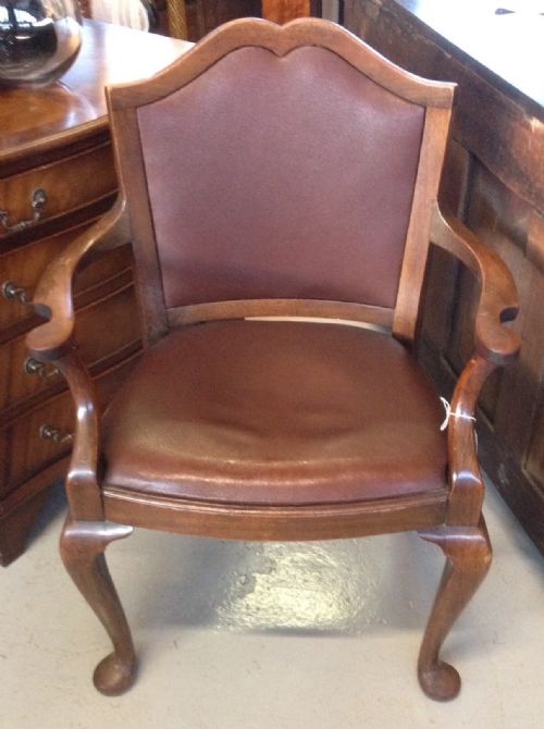 Walnut Framed Armchair Ideal for a Desk