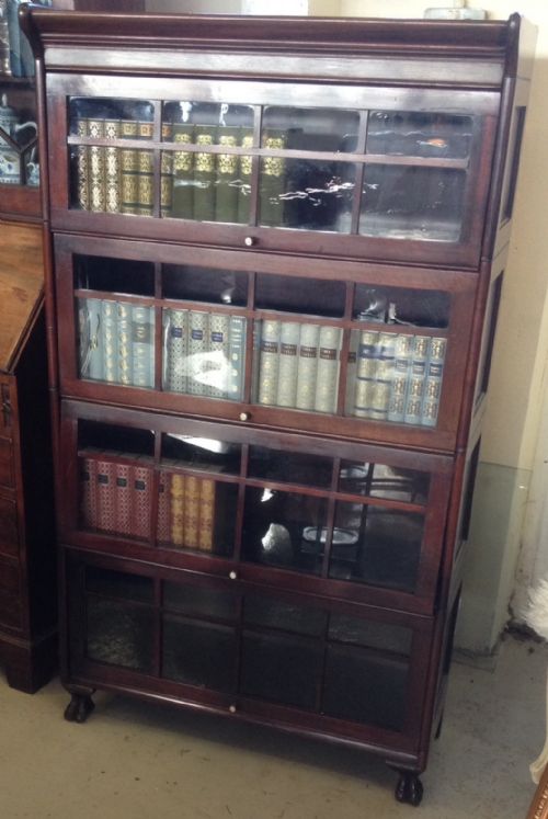 fig 1. Globe Wernicke mahogany four height bookcase circa 1910