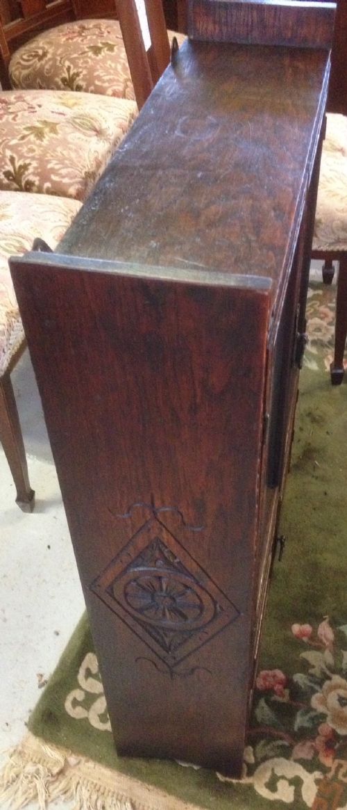 fig 1. Carved oak glazed bookcase of small proportions