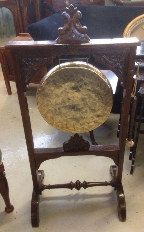 Victorian Carved Oak Gong