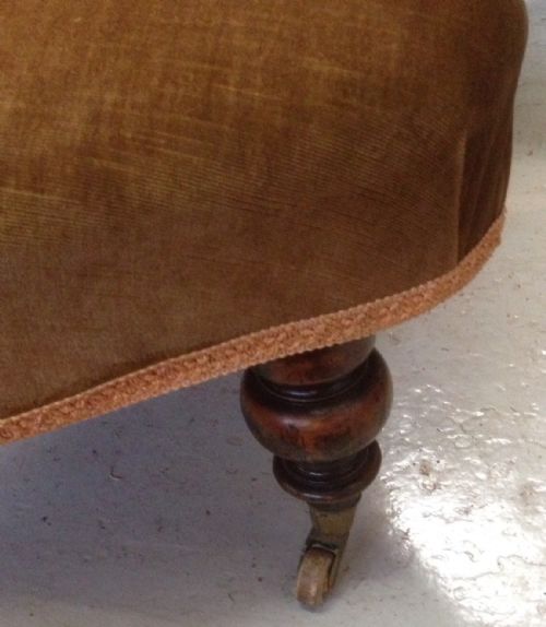 fig 1. Victorian corner chair on turned legs original castors