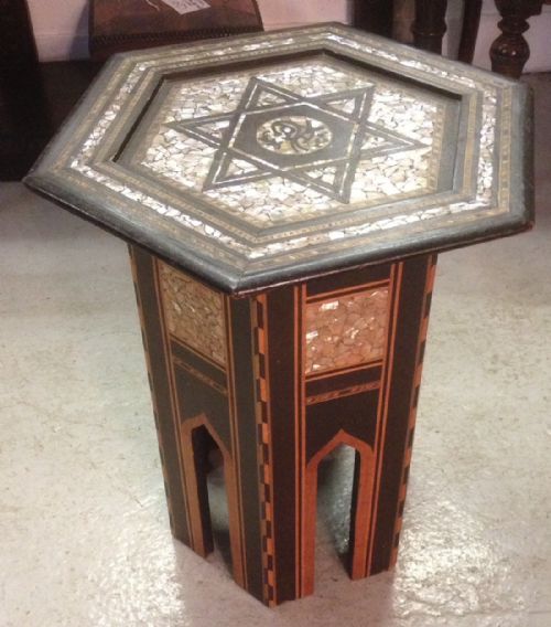 North African Table Inlaid with Mother of Pearl