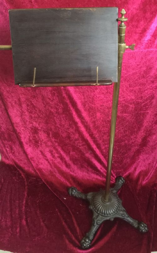 Victorian Adjustable Brass Reading Stand  Circa 1870