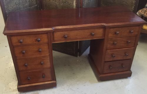 Victorian Mahogany Twin Pedestal Desk Circa 1880