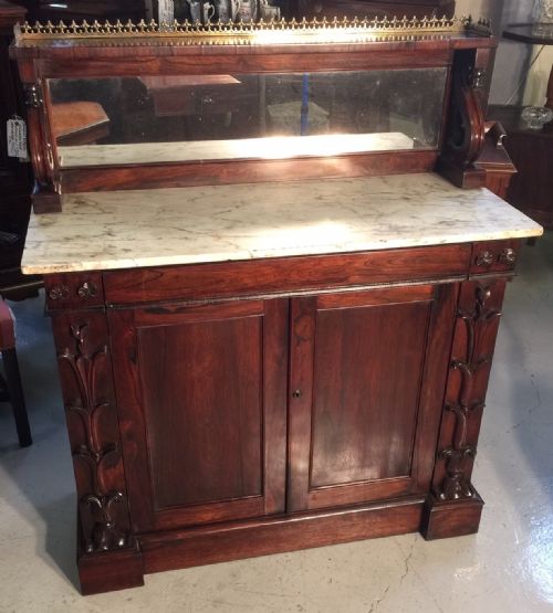 Antique Rosewood Marble Topped Chiffonier Circa 1860