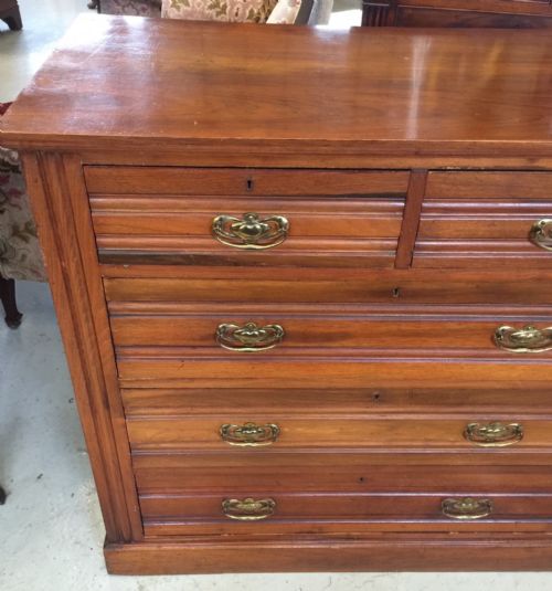 fig 1. Arts and Crafts satin walnut 4 height chest of drawers