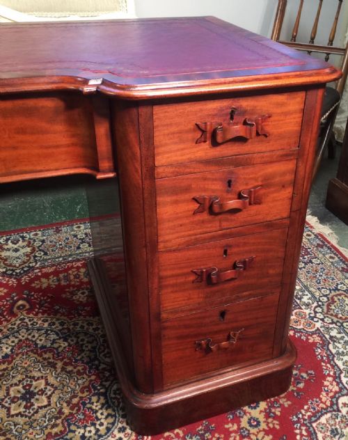 fig 1. Victorian mahogany twin pedestal desk with leather top