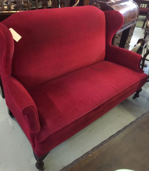 Victorian Wing Back Sofa on Cabriole Legs