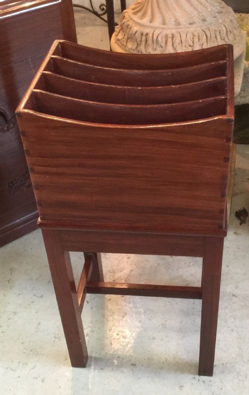Edwardian Mahogany  Canterbury on Stand