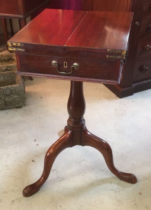 George Third Mahogany Writing Table on Tripod Base