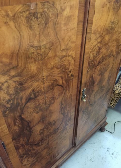 fig 1. Art Deco burr walnut fitted tallboy