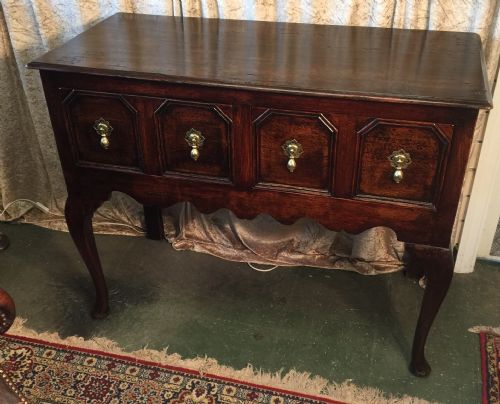 Oak Georgian Two Drawer Lowboy on Cabriole Legs