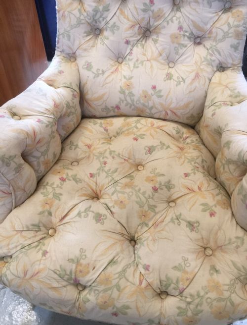 fig 1. French country chateau deep buttoned armchair. 