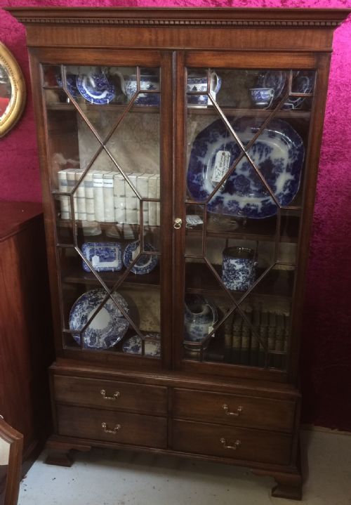 Edwardian Mahogany Bookcase/display Cabinet