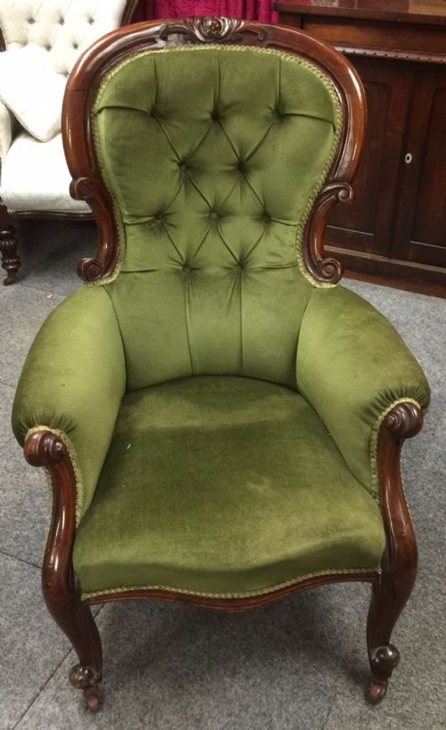 Victorian Mahogany Spoon Back Armchair Circa 1870