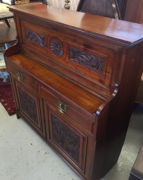 Walnut Arts and Crafts Piano Style Desk