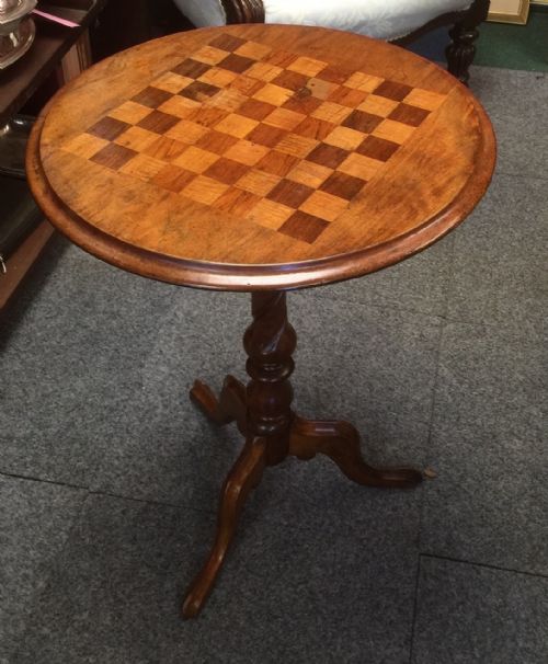 Victorian Walnut Games Table on Tripod Base Circa 1880
