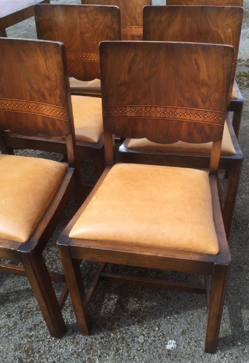 fig 1. Art Deco walnut dining table with six chairs