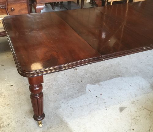 fig 1. Nineteenth century mahogany 10 seater dining table for restoration