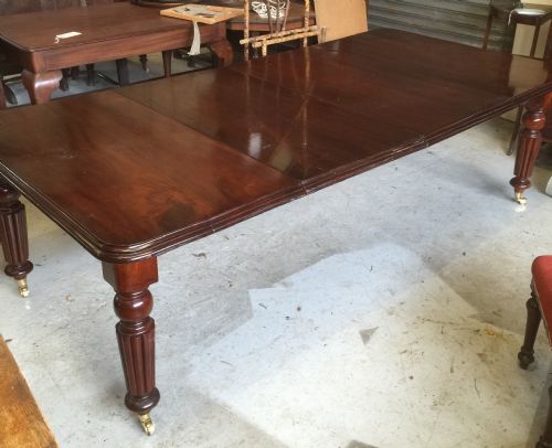 fig 2. Nineteenth century mahogany 10 seater dining table for restoration
