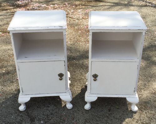 Pair Art Deco Painted Bedside Cabinets