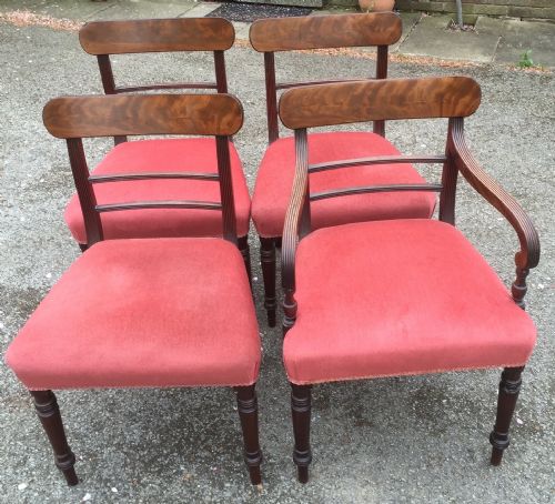 Four Mahogany Regency Dining Chairs Circa 1830