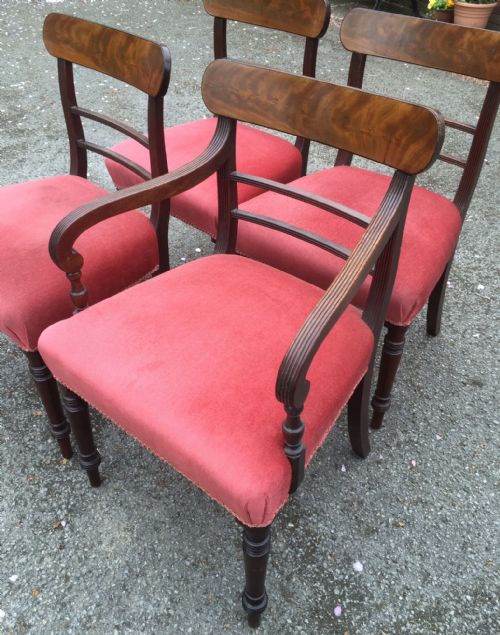 fig 1. Four mahogany regency dining chairs circa 1830